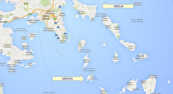 Mapa Grecja Serifos
