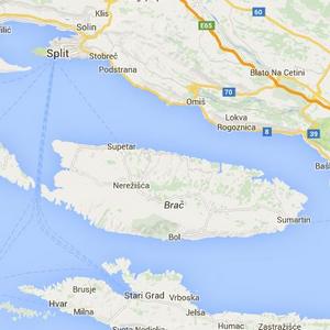 Mapa wyspy Brac