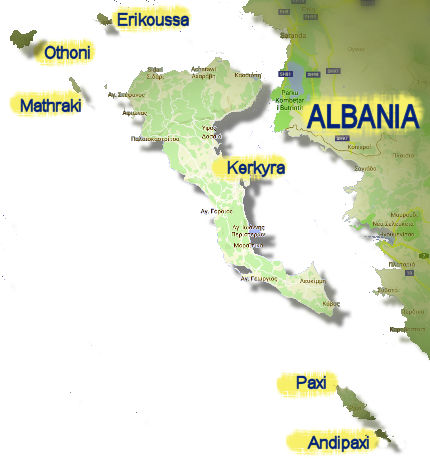 Mapa Korfu